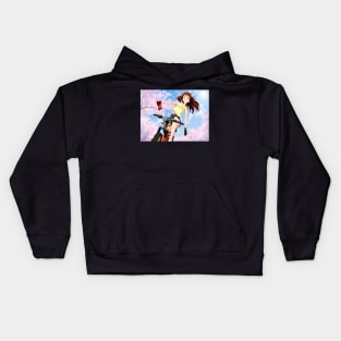 Asuka Langley Soryu on a Bicycle Kids Hoodie